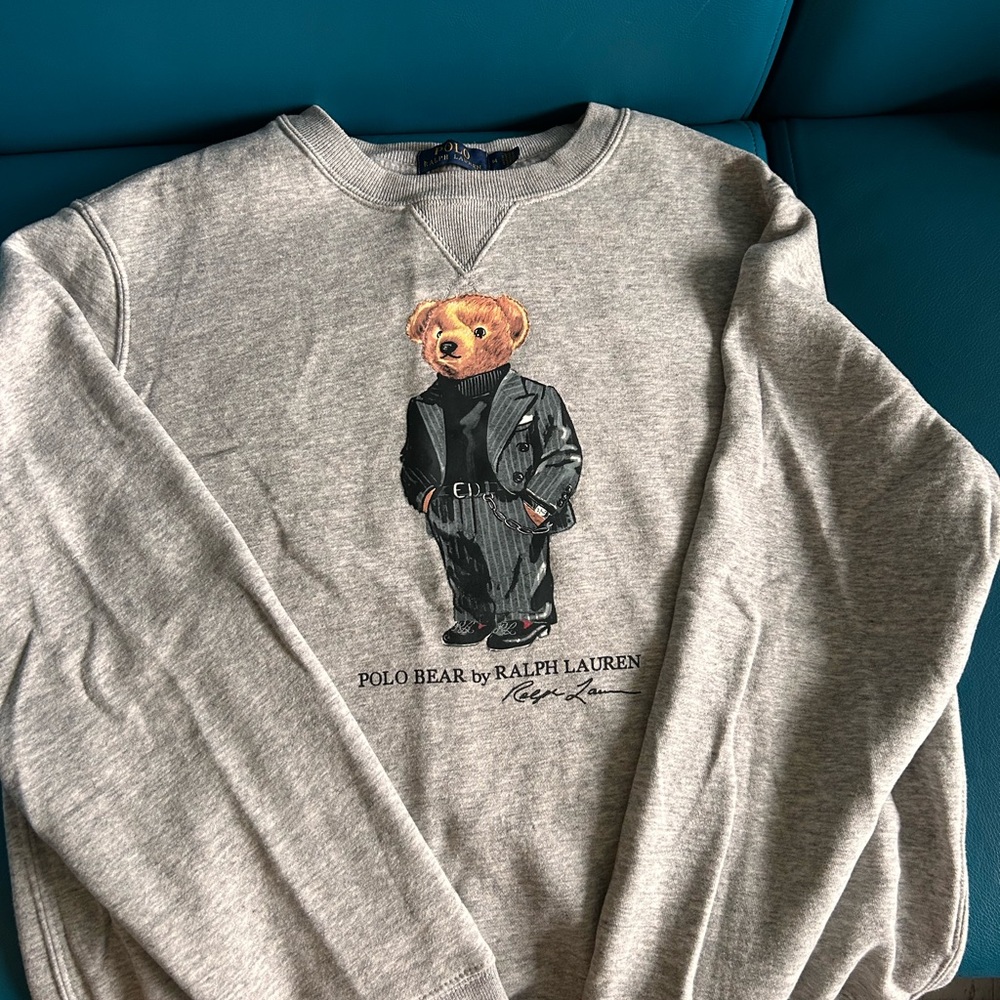 Ralph Lauren Gray Crewneck with Polo Bear